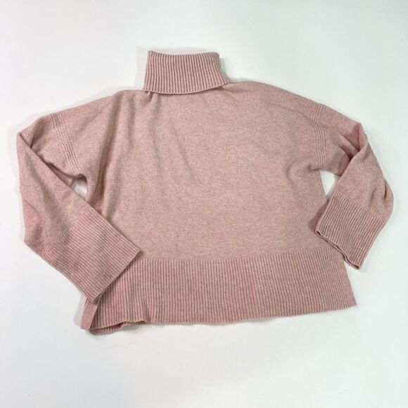 J.Crew Pullover Sweater Womens Medium Pink Merino Wool Alpaca Turtle Neck - Picture 2 of 11